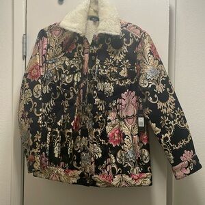 Beautiful black with gold and burgundy and embroidered design.